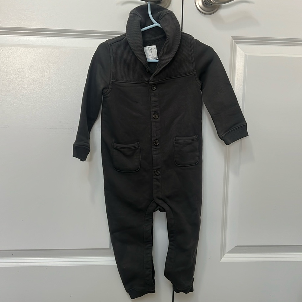Baby Gap 18-24 months one piece cotton jumpsuit Charcoal